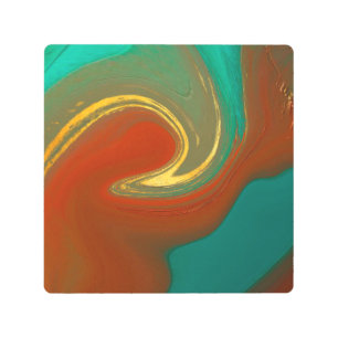 vibratory,abstract, gold, chakra, zen, metal print