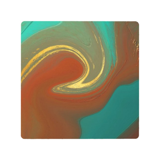 vibratory,abstract, gold, chakra, zen,  metal print (Front)