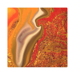 vibratory, brown , zen, chakra, magnetism, metal print