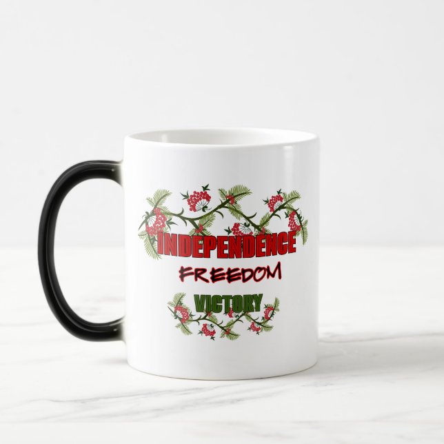 Viburnum branches with text design color morph mug  (Left)