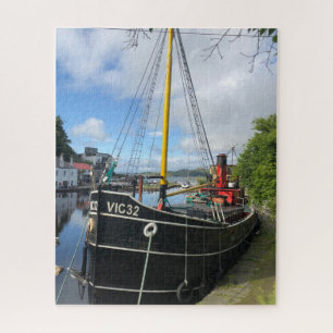 Vic32 Puffer Boat in Crinan Canal Basin, Scotland, Jigsaw Puzzle