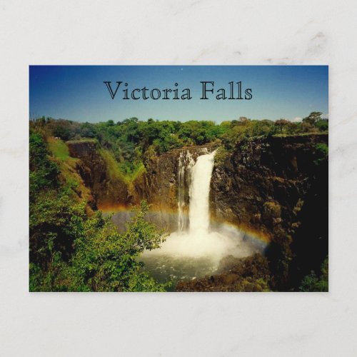 vic falls rainbow postcard