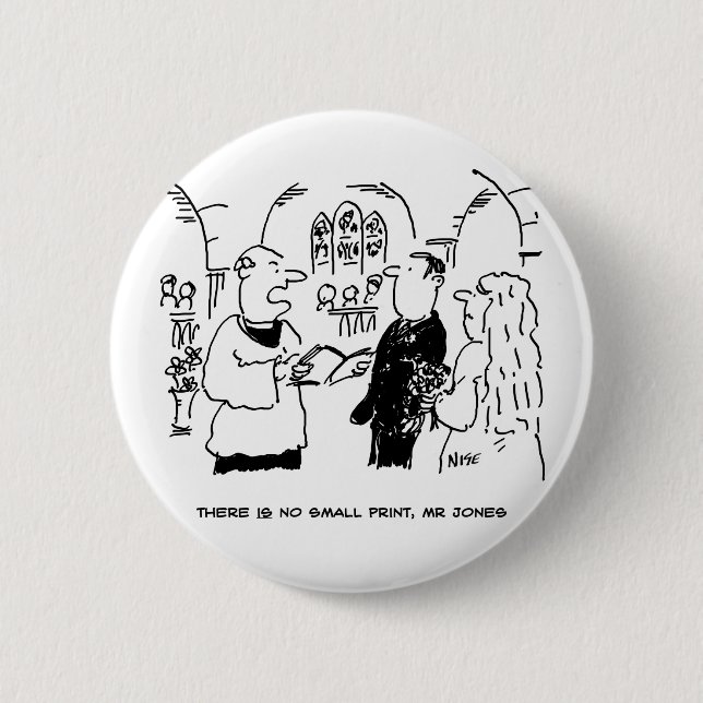 Vicar & Bridegroom at Wedding Marriage Ceremony Button (Front)