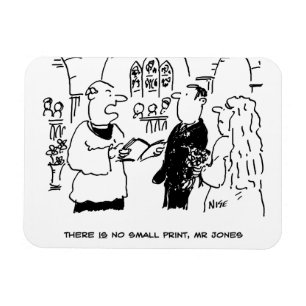 Vicar & Bridegroom at Wedding Marriage Ceremony Magnet