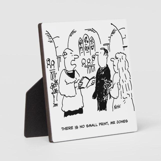 Vicar & Bridegroom at Wedding Marriage Ceremony Plaque (Front)