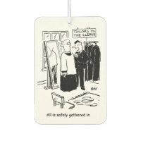 Vicar has a Cassock Fitting Church Cartoon Air Freshener