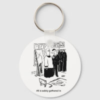 Vicar has a Cassock Fitting Church Cartoon Keychain