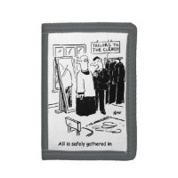 Vicar has a Cassock Fitting Church Cartoon Trifold Wallet