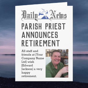 Vicar Parish Priest Retirement Card to Personalise