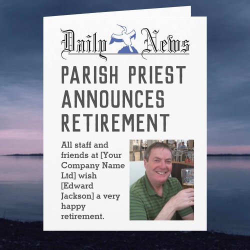 Vicar Parish Priest Retirement Card to Personalise