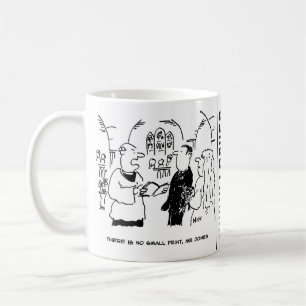 Vicar Says There's No Small Print Cartoon Coffee Mug