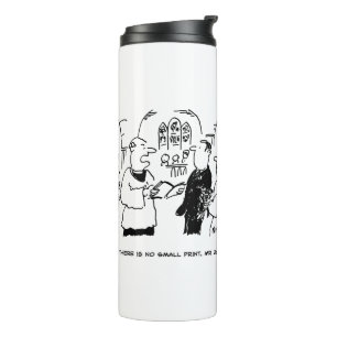 Vicar Says There's No Small Print Cartoon Thermal Thermal Tumbler