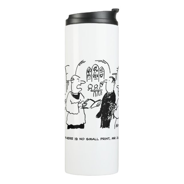 Vicar Says There's No Small Print Cartoon Thermal  Thermal Tumbler (Rotated Left)