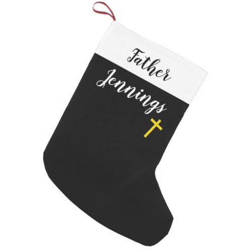 Vicars White Clerical Collar Clergys Religious Small Christmas Stocking