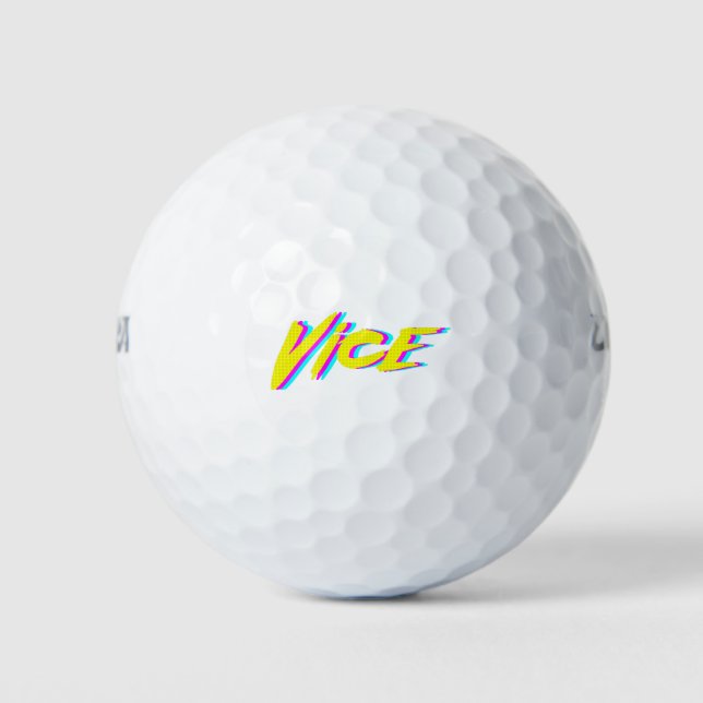 VICE Neon Retro Graphic Golf Balls (Front)