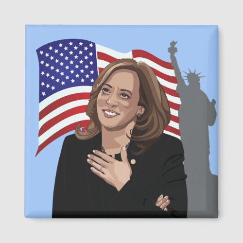 Vice Pres Kamala Harris Flag Statue of Liberty Magnet