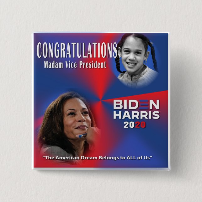 Vice President Elect Kamala Harris Button (Front)