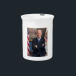 Vice President Joe Biden of Obama Presidency Beverage Pitcher<br><div class="desc">The photograph captures a moment in time before president elect Joe Biden appointed office of Vice President of the United States. Sunlight streams through a window, casting a warm glow on the figure of an Biden standing confidently in the center of the frame. His arms are crossed, a gesture that...</div>