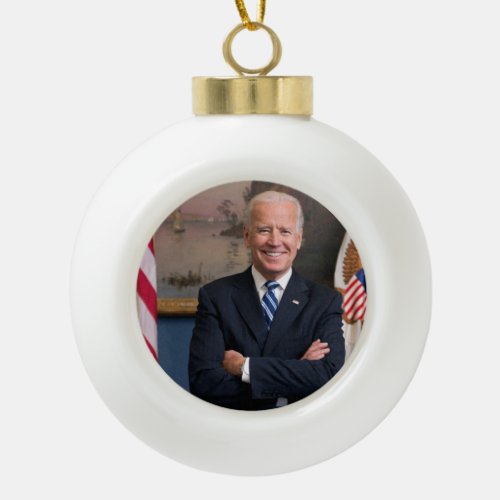 Vice President Joe Biden of Obama Presidency Ceramic Ball Christmas Ornament