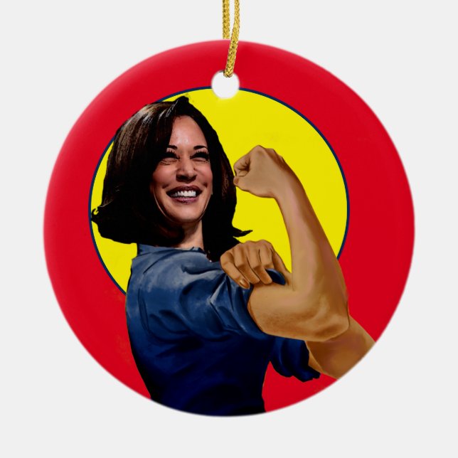 Vice President Kamala Harris as Rosie Ceramic Ornament (Front)
