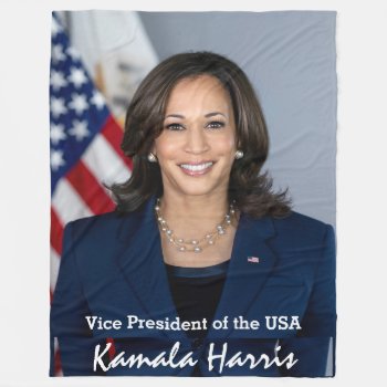 Vice President Kamala Harris   Fleece Blanket by DakotaPolitics at Zazzle