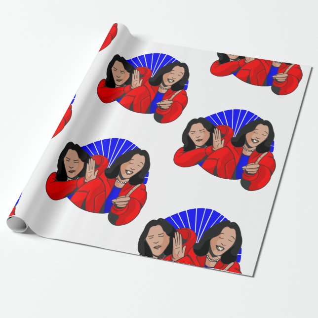 vice president kamala harris meme funny wrapping paper (Unrolled)