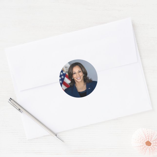 Vice President Kamala Harris Official Portrait  Classic Round Sticker (Envelope)