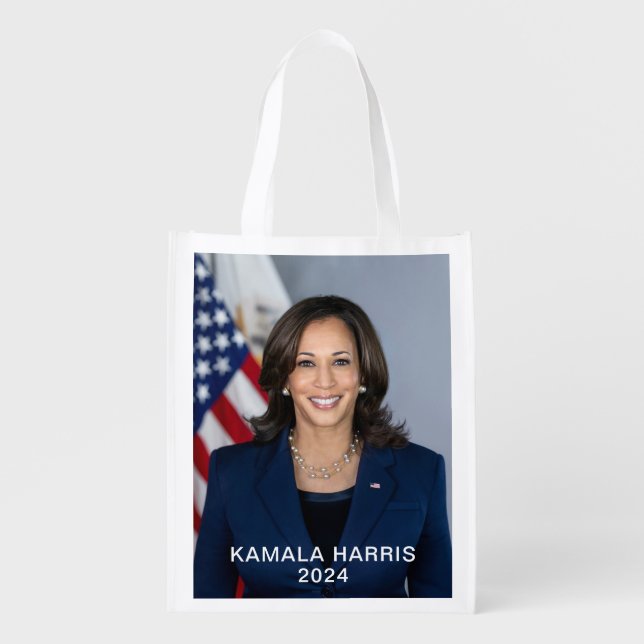 Vice President Kamala Harris Official Portrait Grocery Bag (Front)