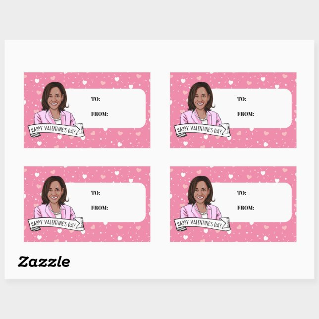 Vice President Kamala Harris Valentine's Day Rectangular Sticker (Sheet)
