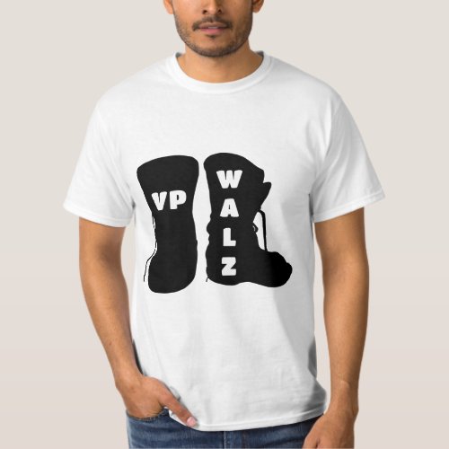 Vice President Walz Soldier Boots T_Shirt