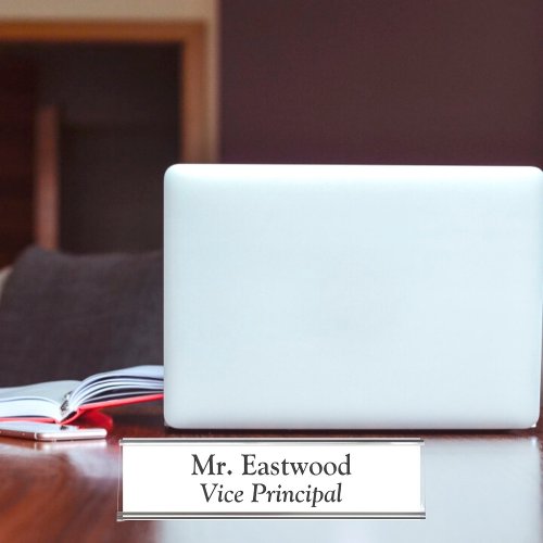 Vice Principal In White  Desk Name Plate