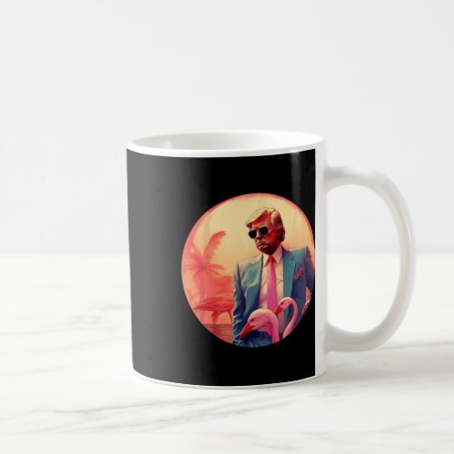 Vice Style With Sungles And Flamingos In Miami  Coffee Mug