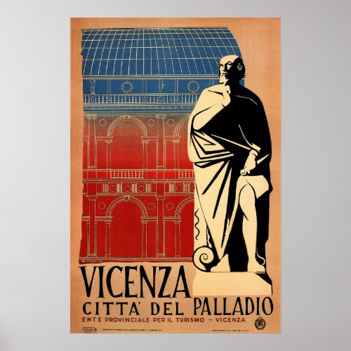 VICENZA City of Palladio Architecture Italy Travel Poster