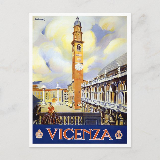 Vicenza Italy vintage travel Postcard (Front)