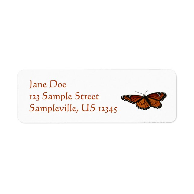 Viceroy Butterfly Beautiful Nature Photography Label (Front)