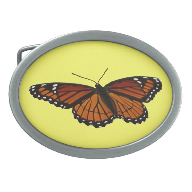 Viceroy Butterfly Beautiful Nature Photography Oval Belt Buckle (Front)