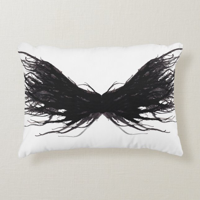 Vices Abstract Black Wings Alcohol Ink Art Accent Pillow (Front)