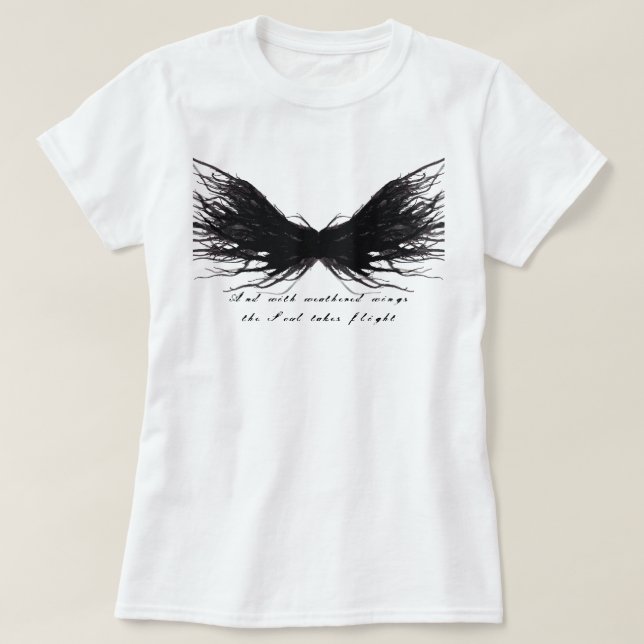 Vices Abstract Black Wings Alcohol Ink Art T-Shirt (Design Front)