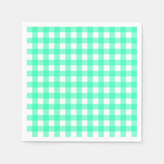 Vichy Blue Turquoise Napkins (Front)