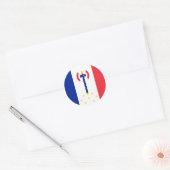 Vichy, France flag Classic Round Sticker (Envelope)