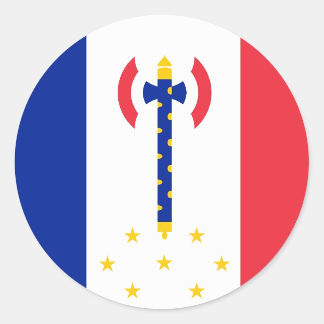 Vichy, France flag Classic Round Sticker (Front)