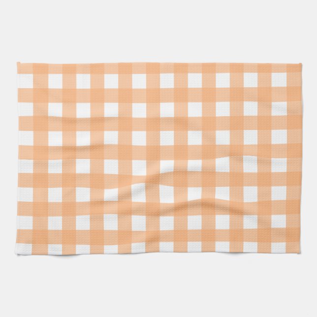 Vichy Light Orange Kitchen Towel (Horizontal)