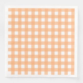 Vichy Light Orange Paper Dinner Napkins