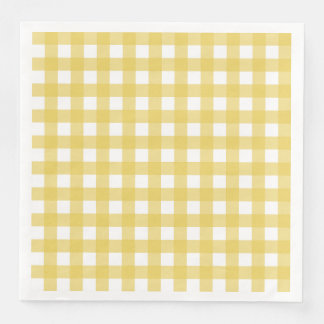 Vichy Light Yellow Paper Dinner Napkins