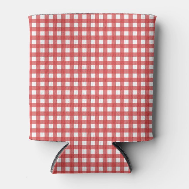 Vichy Red tablecloths Can Cooler (Front)