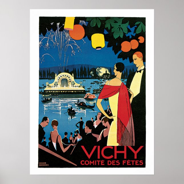 Vichy Vintage French Travel Poster (Front)