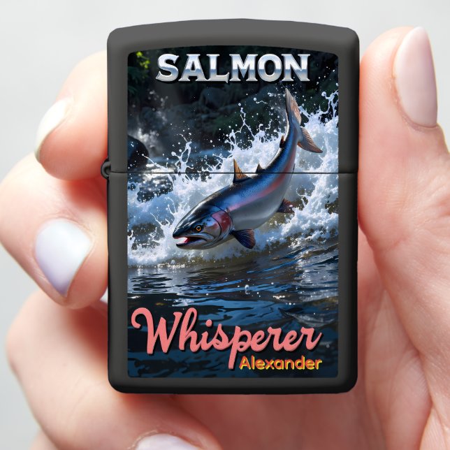 Vicious Salmon Run River Fighter Zippo Lighter (In Hand)