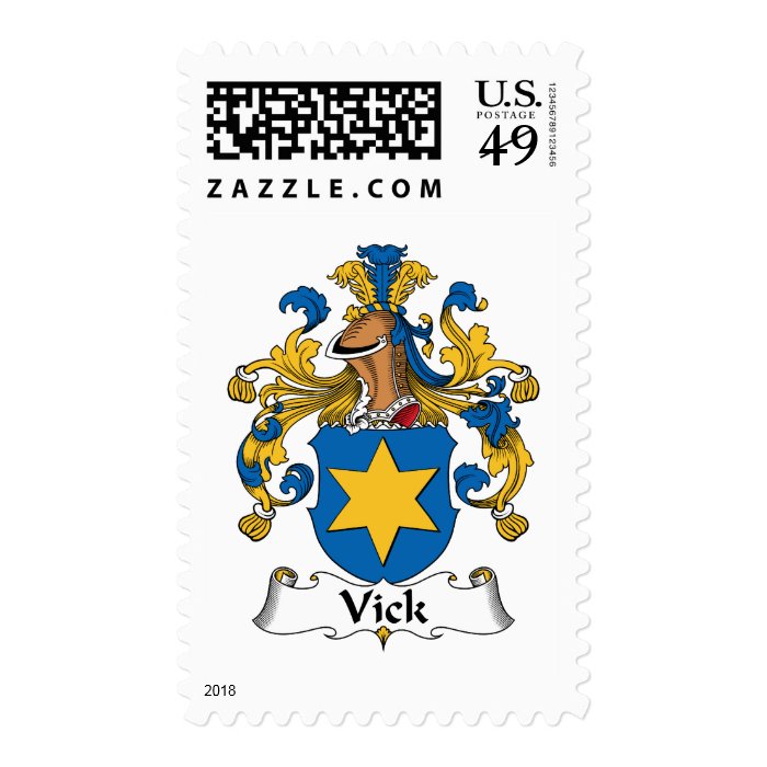 Vick Family Crest Postage Stamps