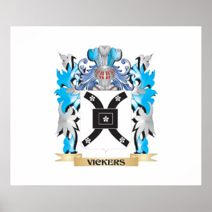 Vickers Coat of Arms - Family Crest Poster