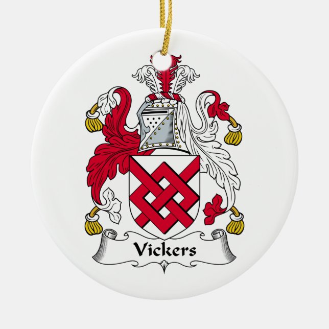 Vickers Family Crest Ceramic Ornament (Front)